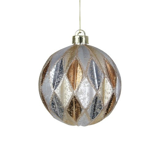 Bauble Rose/Silver/Champagne 12cm