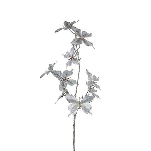 Silver Butterflies Stem 95cm