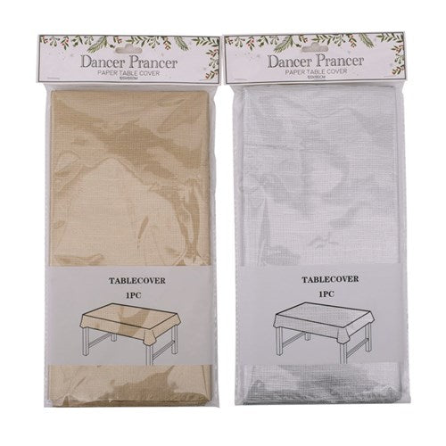 Paper Table Cover 120X180cm Silver, Champagne 2 assorted