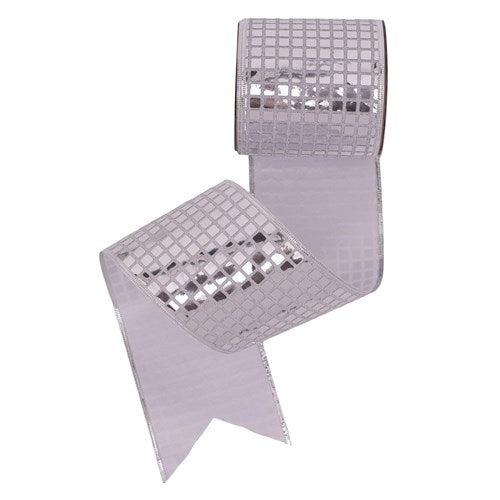 Ribbon Mirror Ball with Wire Edge 10cm x 10m