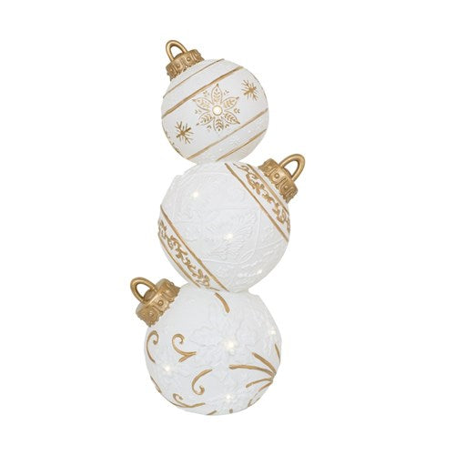 Bauble 92cm Polyresin White with Champagne 3pc