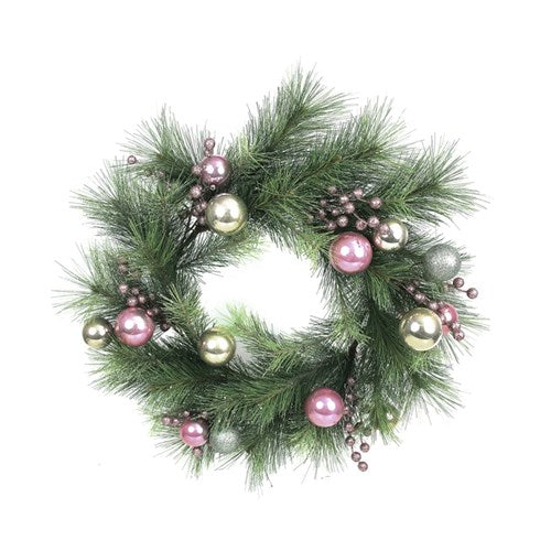 Pink, Mint, Champagne Pine Wreath 60cm