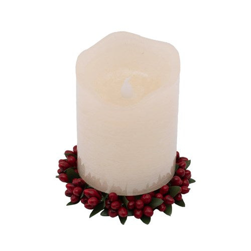 Candle Wreath 7.5cm Red Berry