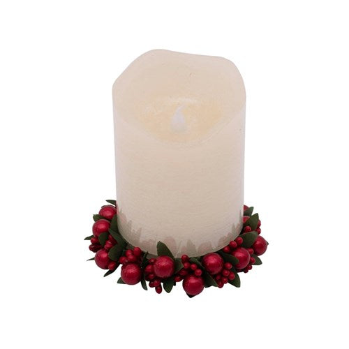 Candle Wreath 7.5cm Red Berry