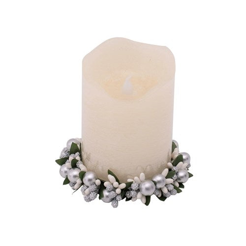 Candle Wreath 7.5cm White Berry