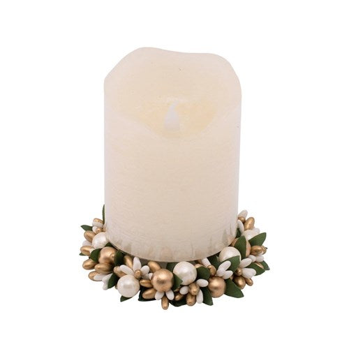 Candle Wreath 7.5cm Gold Berry