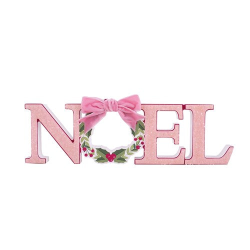 Pink Noel Sign 30.5X3.6X8.8cm