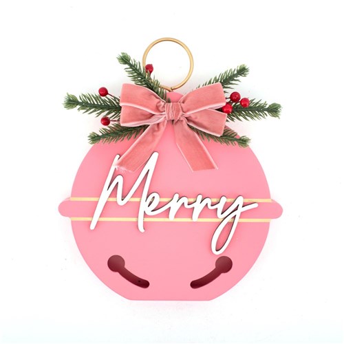 Merry Bauble Sign 17.7X4X19.5cm