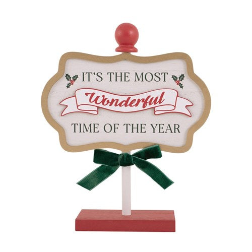 Its The Most Wonderful Time Of The Year Sign 18X5X22cm