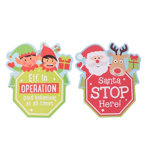 Christmas Sign With Suction 32X28.5cm2 assorted