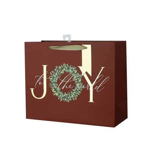 Gift Bag Joy To The World Horizontal 32x12x26cm Large