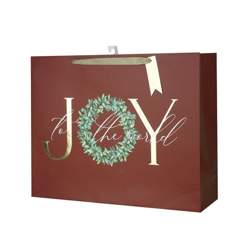 Gift Bag Joy To The World Horizontal 42x12x30cm Xlarge