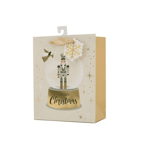 Gift Bag Nutcracker Snowglobe 18x23x10cm Medium