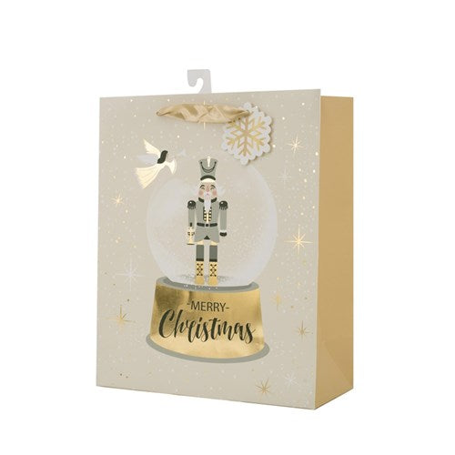 Gift Bag Nutcracker Snowglobe 26x32x12cm Large