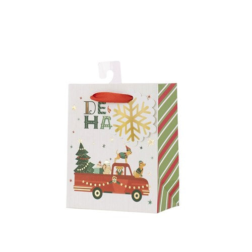 Gift Bag Deck The Halls 11.1x13.7x6.2cm Small