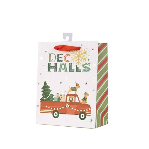 Gift Bag Deck The Halls 18x23x10cm Medium