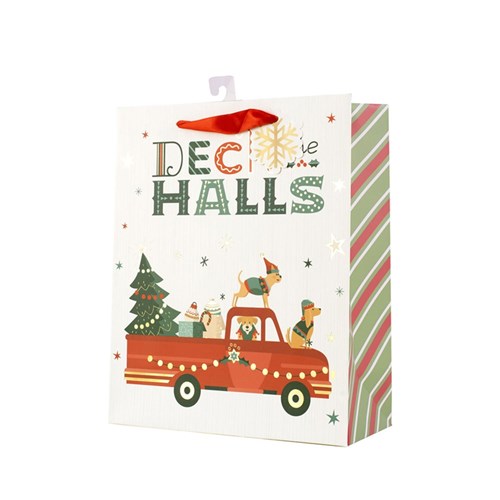Gift Bag Deck The Halls 26x32x12cm Large