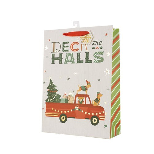 Gift Bag Deck The Halls 30x42x12cm Xlarge