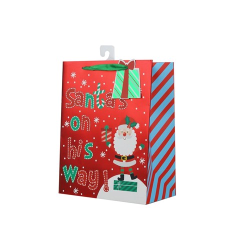Gift Bag Santas On His Way 18x23x10cm Medium