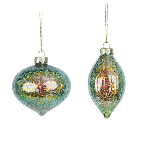 Irridesent Finial & Onion 8cm 2 assorted