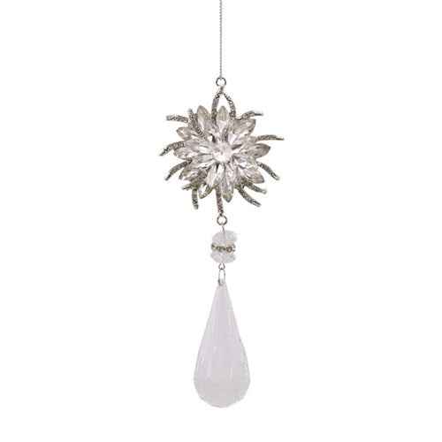 Tree Ornament 15.2cm Clear Crystal with Acrylic Drop