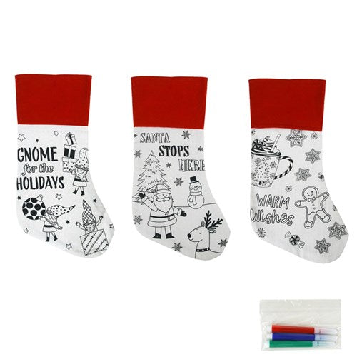DIY Christmas Stocking 21X42cm 2 assorted