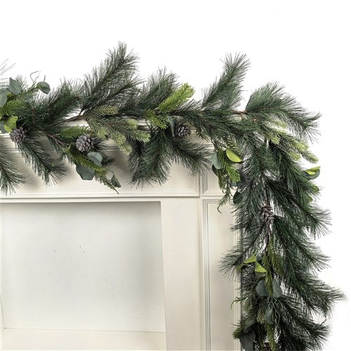Pine Fir Garland 170cm with Faux Pinecones