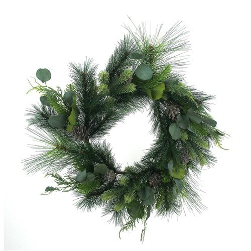 Pine Fir Garland 60cm with Faux Pinecones Wreath
