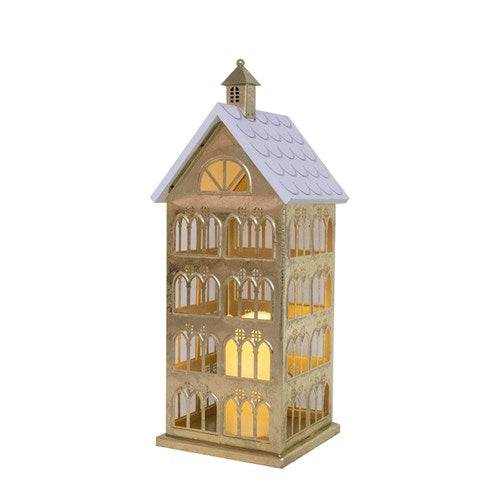 Metal Gold House Candle Holder 21X22X40.8cm
