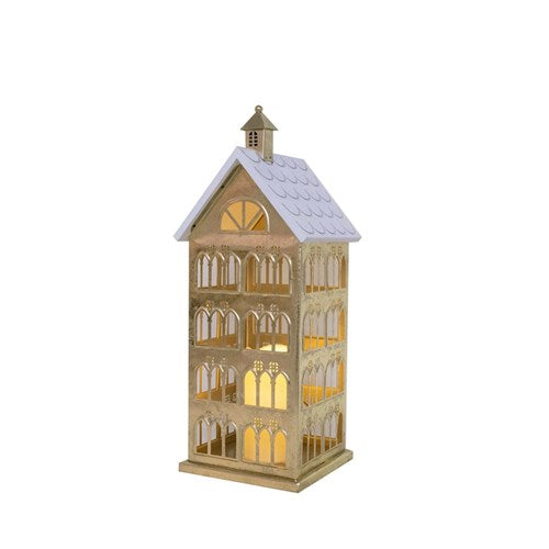Metal Gold House Candle Holder 15.5X16.40cm