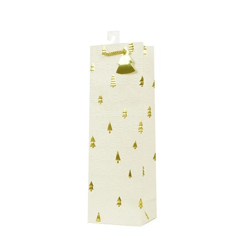 Bottle Bag Gold Embossed Tree 12X36X9cm