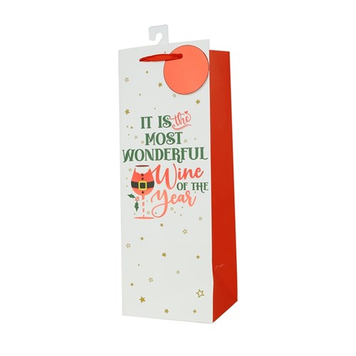 Bottle Bag Christmas 13X36X12cm