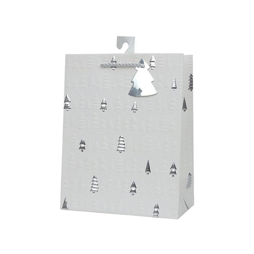 Gift Bag Silver Tree 18x23x10cm Medium