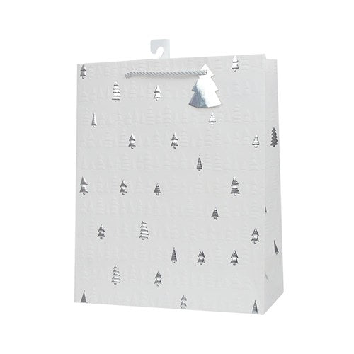 Gift Bag Silver Tree 26x32x12cm Large