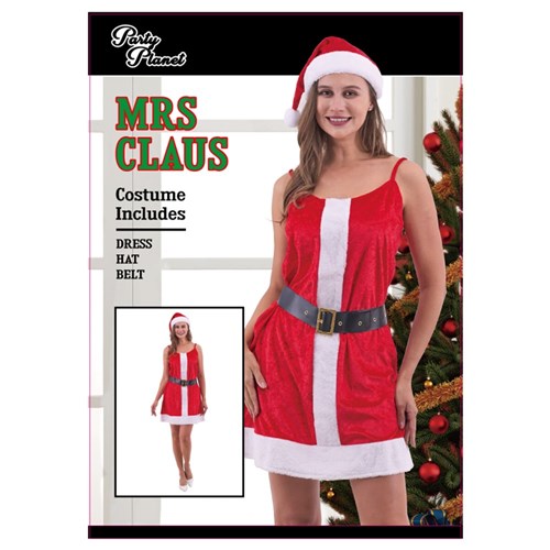 Women'S Santa Dress-2 assorted Sizes M & L Includes Hat, Dress, Belt