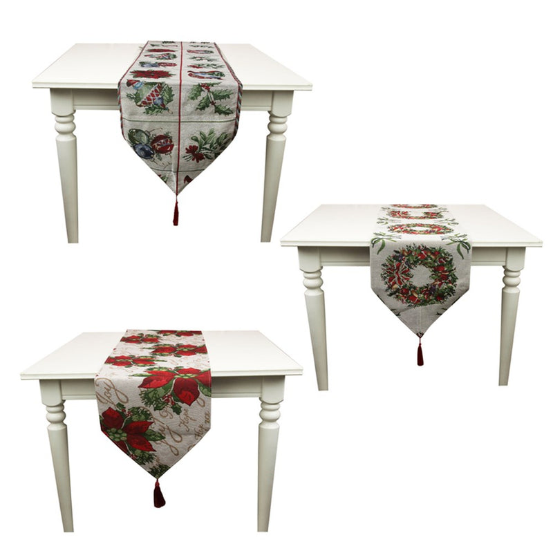 Christmas tapestry table runner 33 x 180cm assorted designs