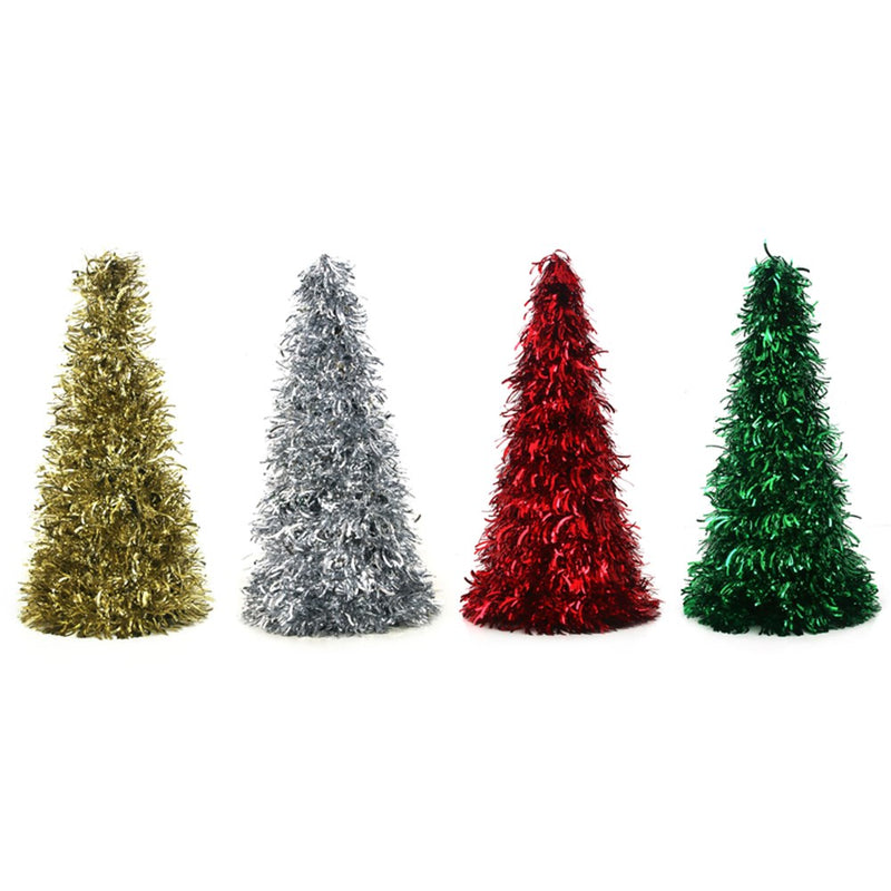 48cm traditional tinsel Christmas tree assorted designs