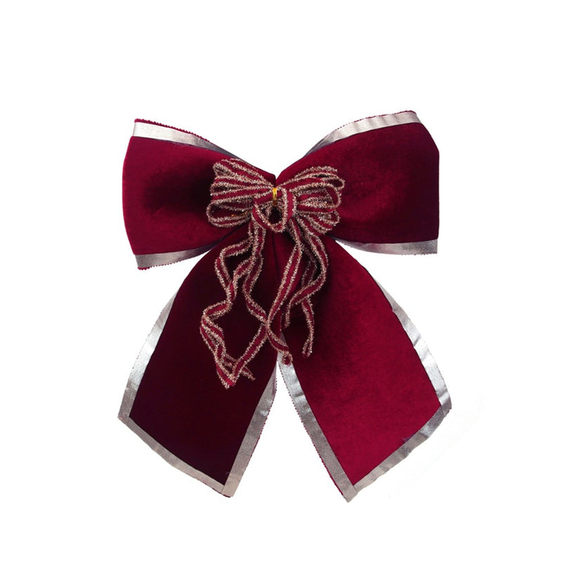 large burgundy velvet Christmas bow 30 x 35cm