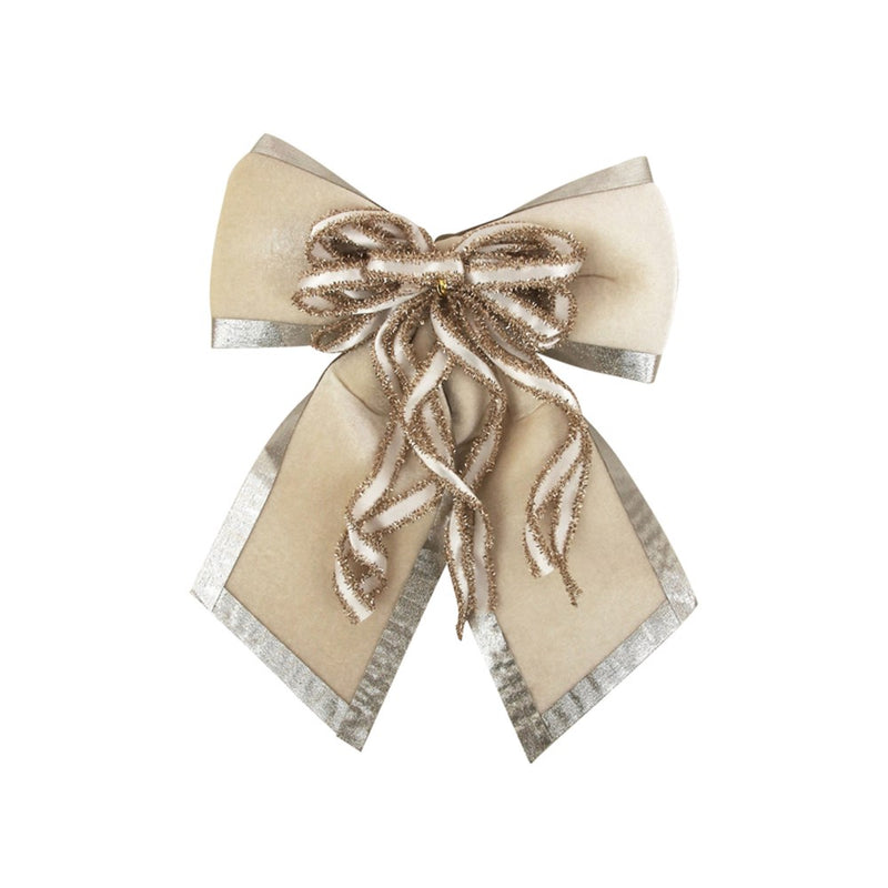 ivory velvet Christmas bow 20 x 25cm