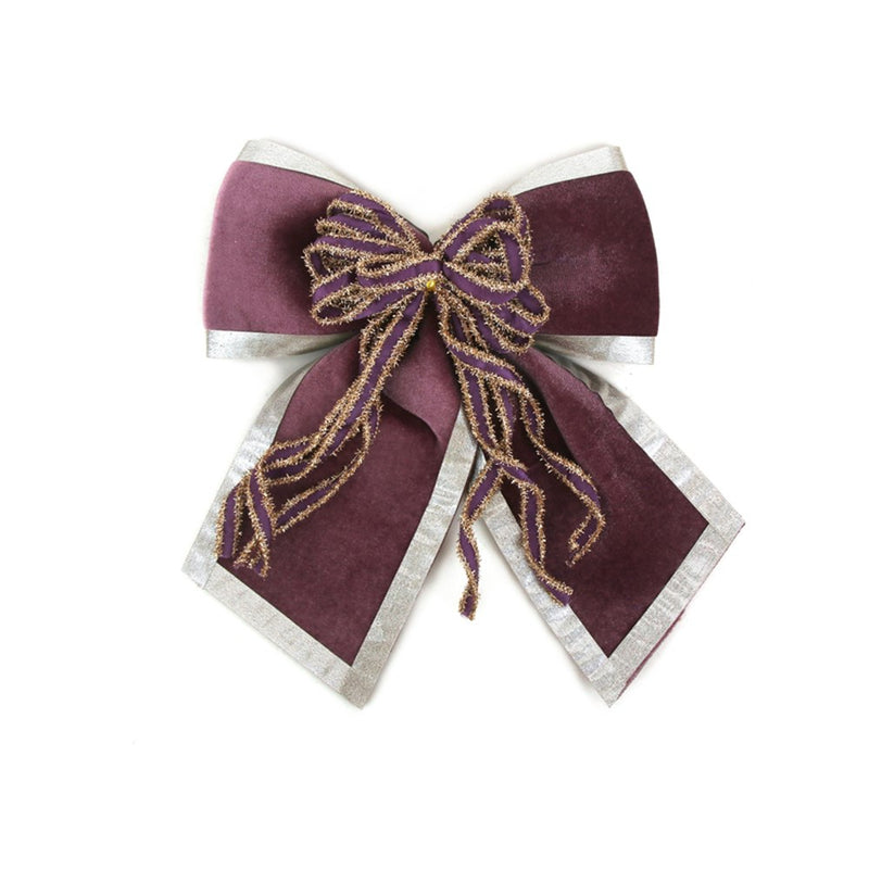 spicy plum velvet Christmas bow 20 x 25cm