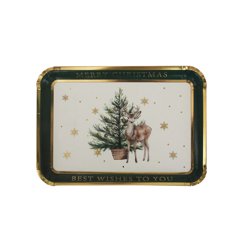 Christmas paper platters hot stamp finish 3 pack
