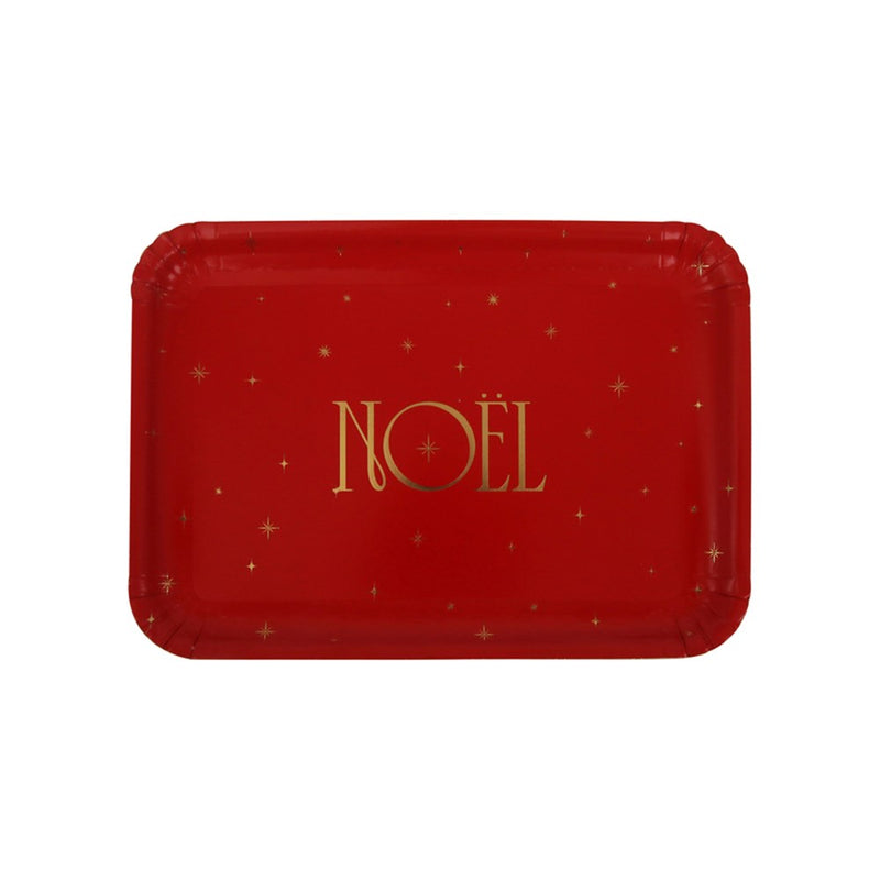 Noel Christmas paper platters hot stamp finish 3 pack