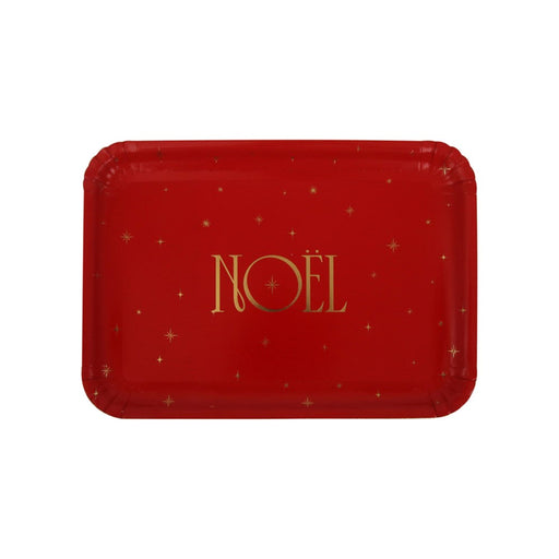 Noel Christmas paper platters hot stamp finish 3 pack
