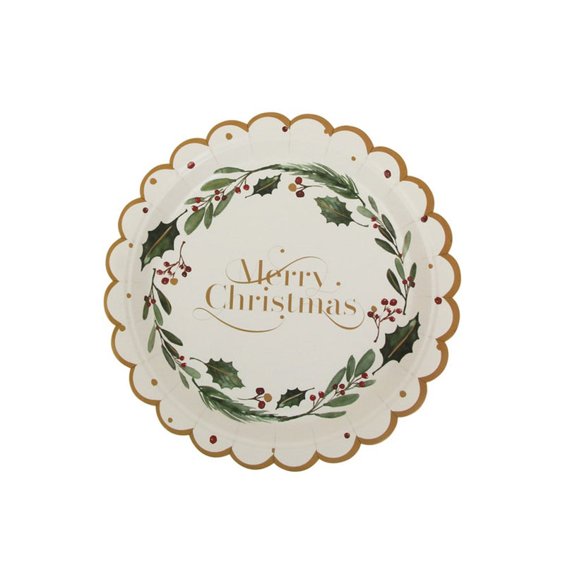 Merry Christmas paper plates 23cm 20 pack