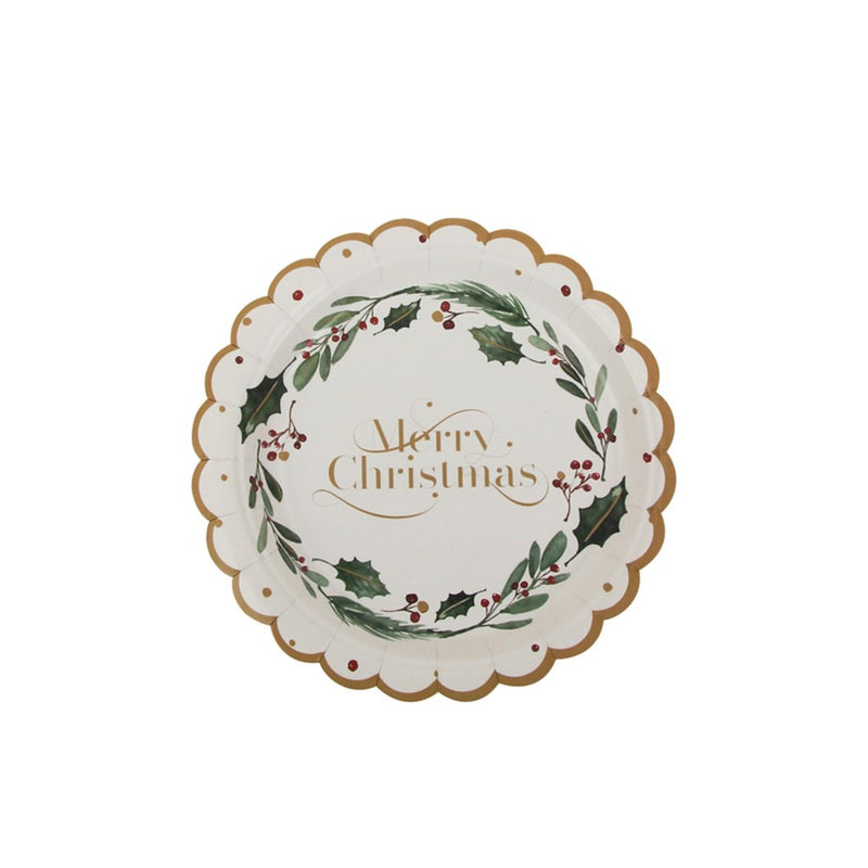 Merry Christmas paper plates 18cm 20 pack