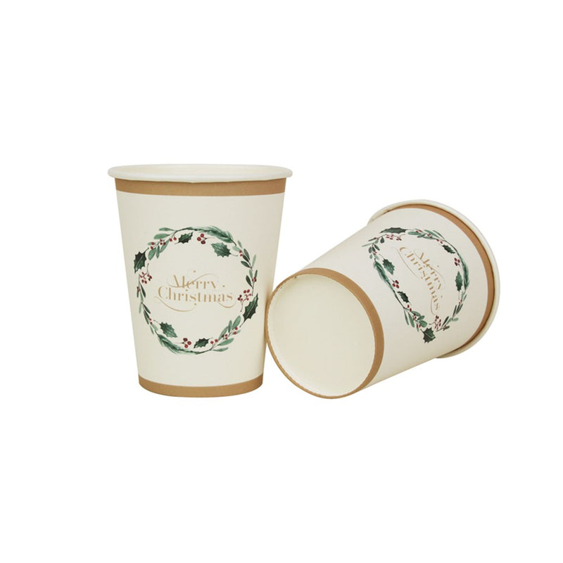 Merry Christmas paper cups 20 pack 266ml