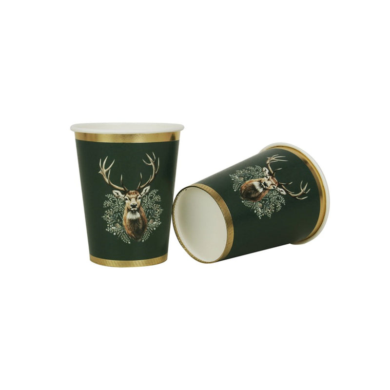 reindeer Christmas paper cups 20 pack 266ml