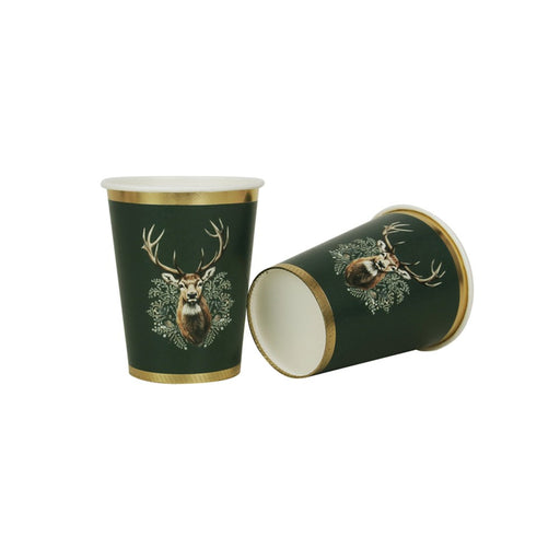 reindeer Christmas paper cups 20 pack 266ml