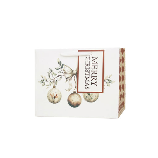 medium horizontal Christmas gift bag with ornament design