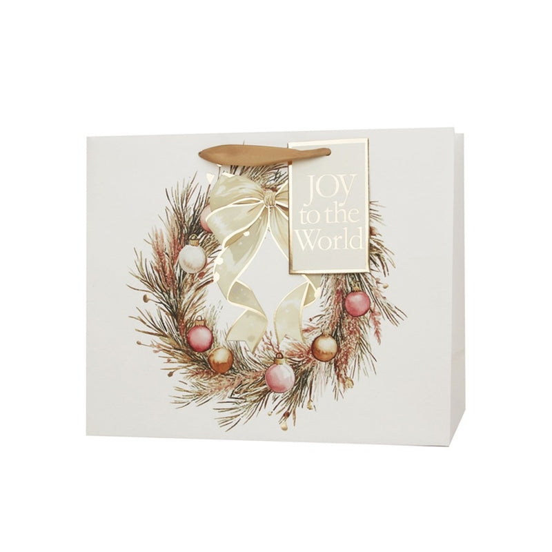 extra large horizontal Christmas wreath gift bag